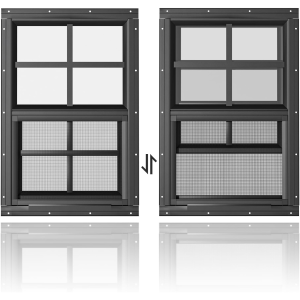 2 Pack Shed Windows 12" W x 18" H Flush Mount