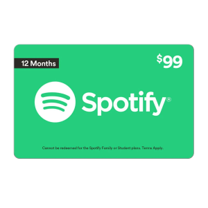 Spotify 12-Month eGift Card – $99 Digital Subscription